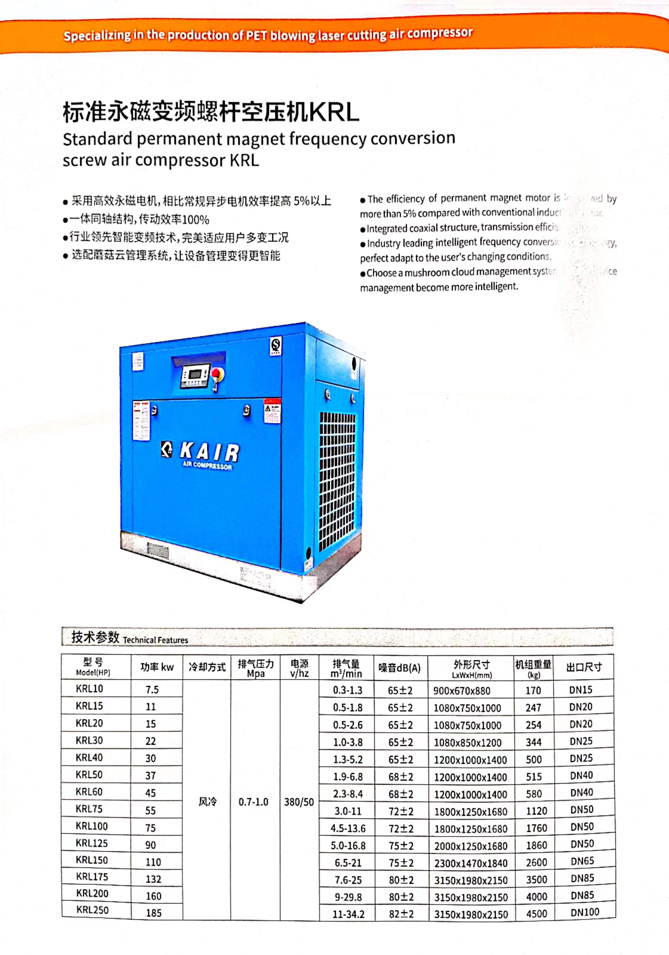 中高壓KRL系列永磁變頻螺桿空壓機(圖2)